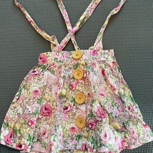 Lacey Lane toddler girls floral suspenders skirt